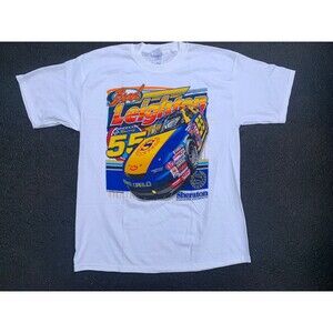 NWOT Vintage 1999 Brad Leighton New Hampshire #55 NASCAR GRIZCO White Size XL